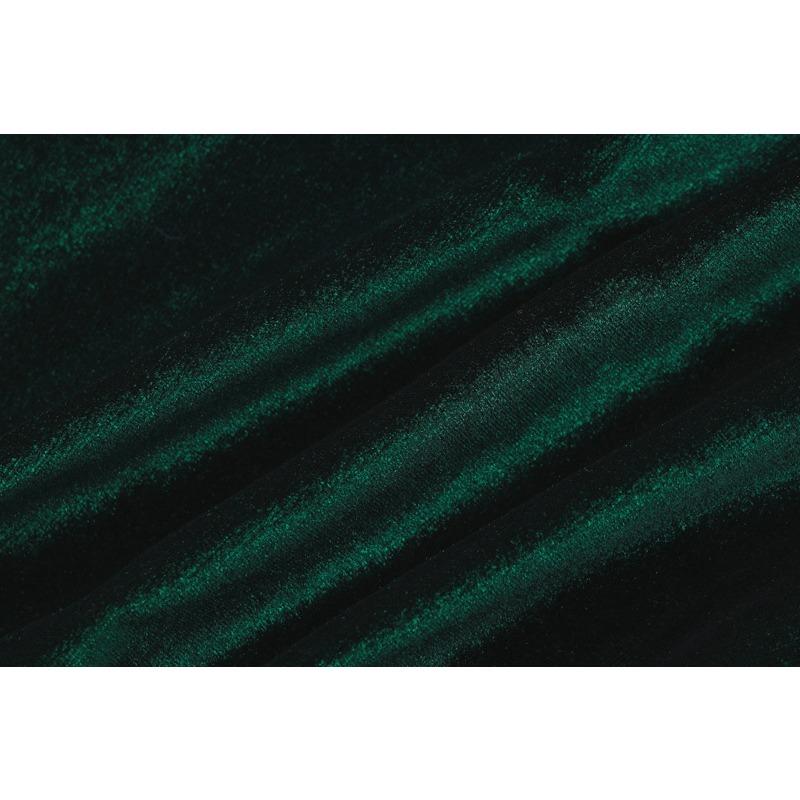 Women's Spring Solid Color Slim Pleated Round Neck Long Sleeve Dresses