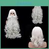 Natal Papai Noel Barba Peruca Adulto Acessório de Fantasia Cosplay Alta Qualidade Fibra Sintética Resistente ao Calor
