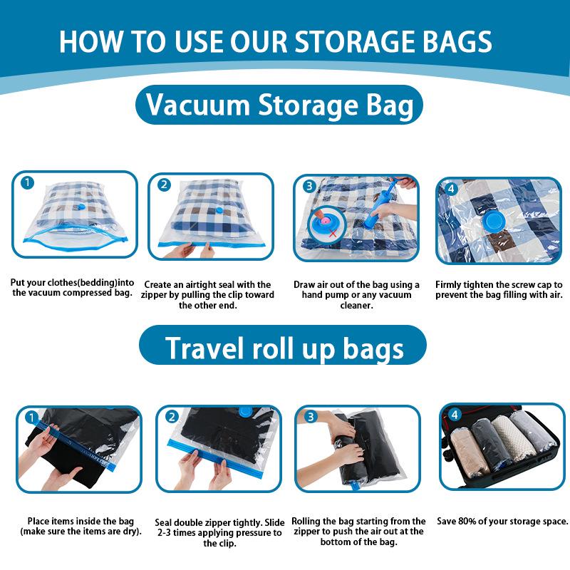 Large Capacity Vacuum Storage Bags for Clothes and Quilts - Dustproof & Moistureproof