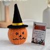 Festival Crochet Pumpkin Dolls with Positive Message Card Halloween Small Pumpkin Head Knit Toy Ornament for Gifting