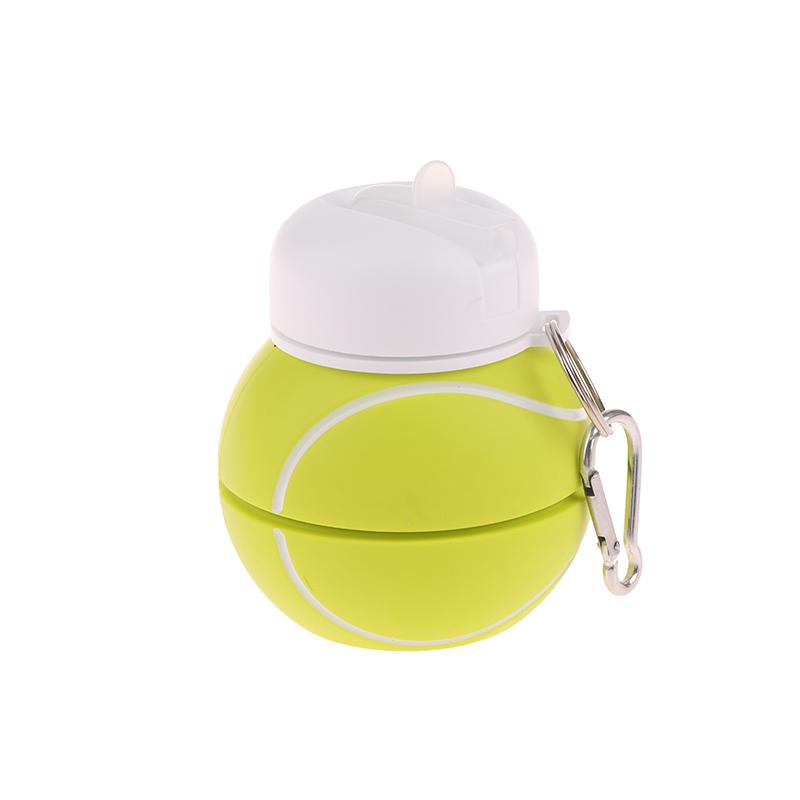 Fold Silicone Water Bottle Outdoor Basketball Football Tennis Golf Baseball Pickleball Leakproof Portable Kids Water Bottle
