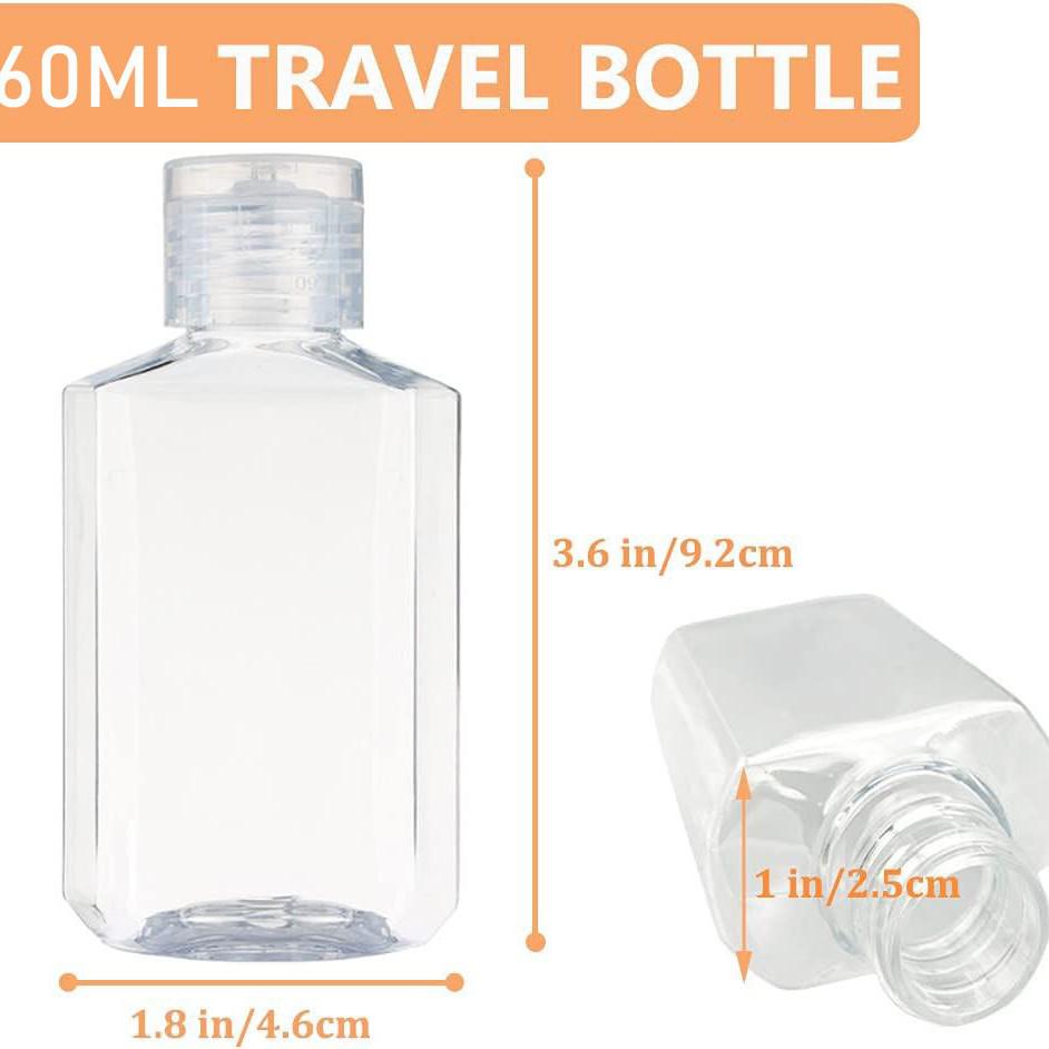 60ml PETG plastová cestovní dávkovací láhev na dezinfekci rukou
