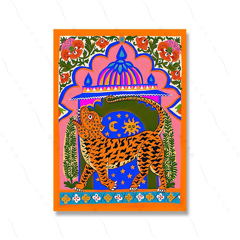 Colorful Abstract Poster Print Tiger Leopard Snake Tropical Jungle Wall Art Canvas Painting Wall Picture Living Room Decor Retro