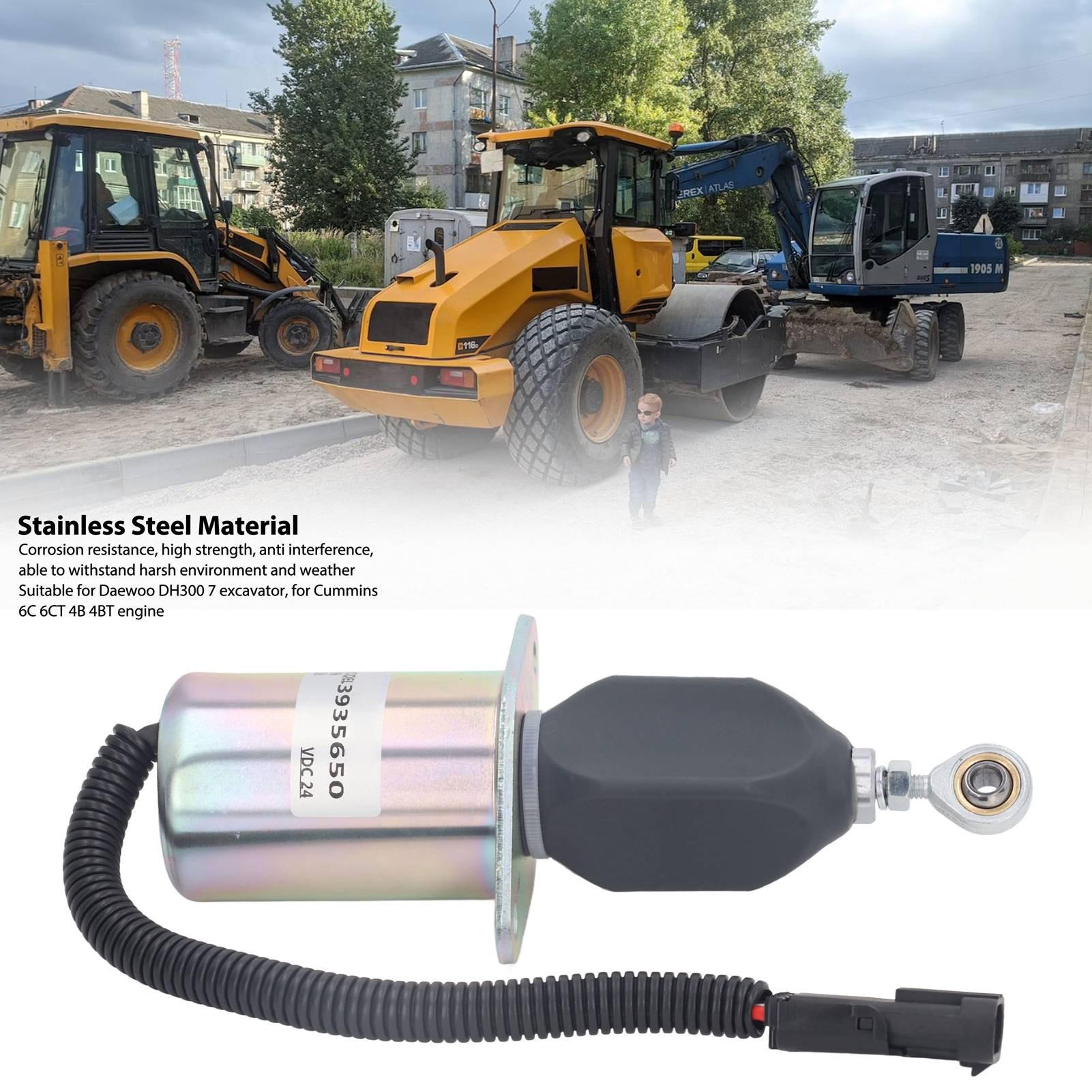 

Fuel Shutdown Solenoid Valve High Sensitivity Stainless Steel Flameout Solenoid for Daewoo DH300 7 Excavator DC24V