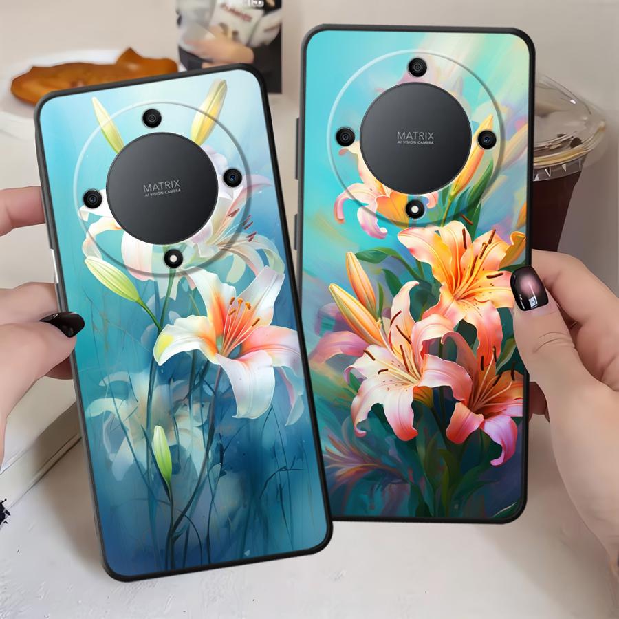 Funda Phone Cover Case for Honor 200 400 Lite X7 X5b X9a 70 8X X8 X6 Magic5Lite 90 Simple Flower