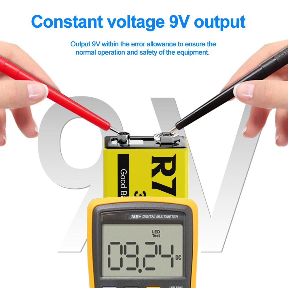 R7 9V 300mAh Rechargeable Batteries for Wireless Microphones, Guitars with EQ, Smoke Alarms, and Multimeters