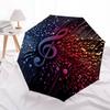 Music Note Digital Art Wall DecorUmbrella with Cute Design,Portable 3-Fold Compact Umbrella for Men&Women,Valentine's Day Mother's Day Hallo