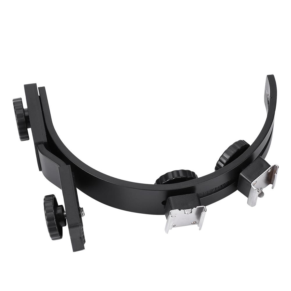 C Shape Dual Hot Shoes Flash Lamp Mount Holder Bracket For DV Camera Camcorder DSLR Camera