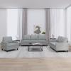 Vidaxl 3-Cz. Relaxation Set With Cushions, Light Grey, Fabric