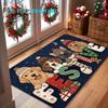 1pc, 2D Flat Printing, Christmas Puppy HOME Printed Door Mat for Entrance, Non-Slip And Machine Washable Polyester Carpet, Suitable for Home And Outdo