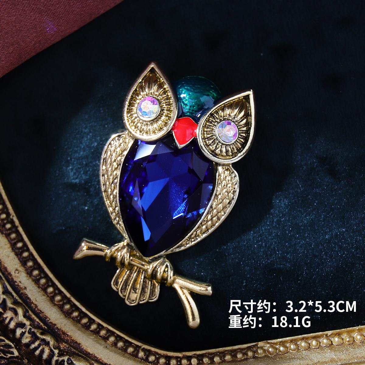 

Брошь в виде синей совы с бриллиантами Женская одежда Осенне-зимнее пальто свитер аксессуары Винтажный корсаж