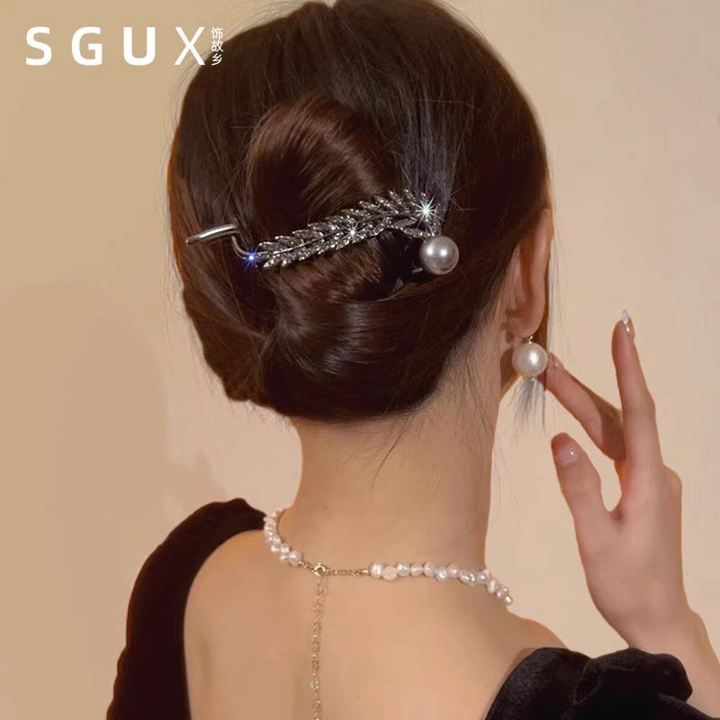 

Роскошная заколка для волос в виде колоска пшеницы 2025 года для женщин: Маленькая заколка для волос в виде акулы