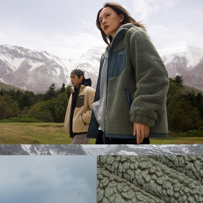 Li Ning CF Su Series Solid Color Zipper Stand Collar Long Sleeve Cotton Jacket Unisex Jacket Milk-Brown AJMT309-1