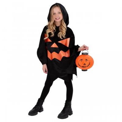 Childrens/Kids Pumpkin Halloween Poncho