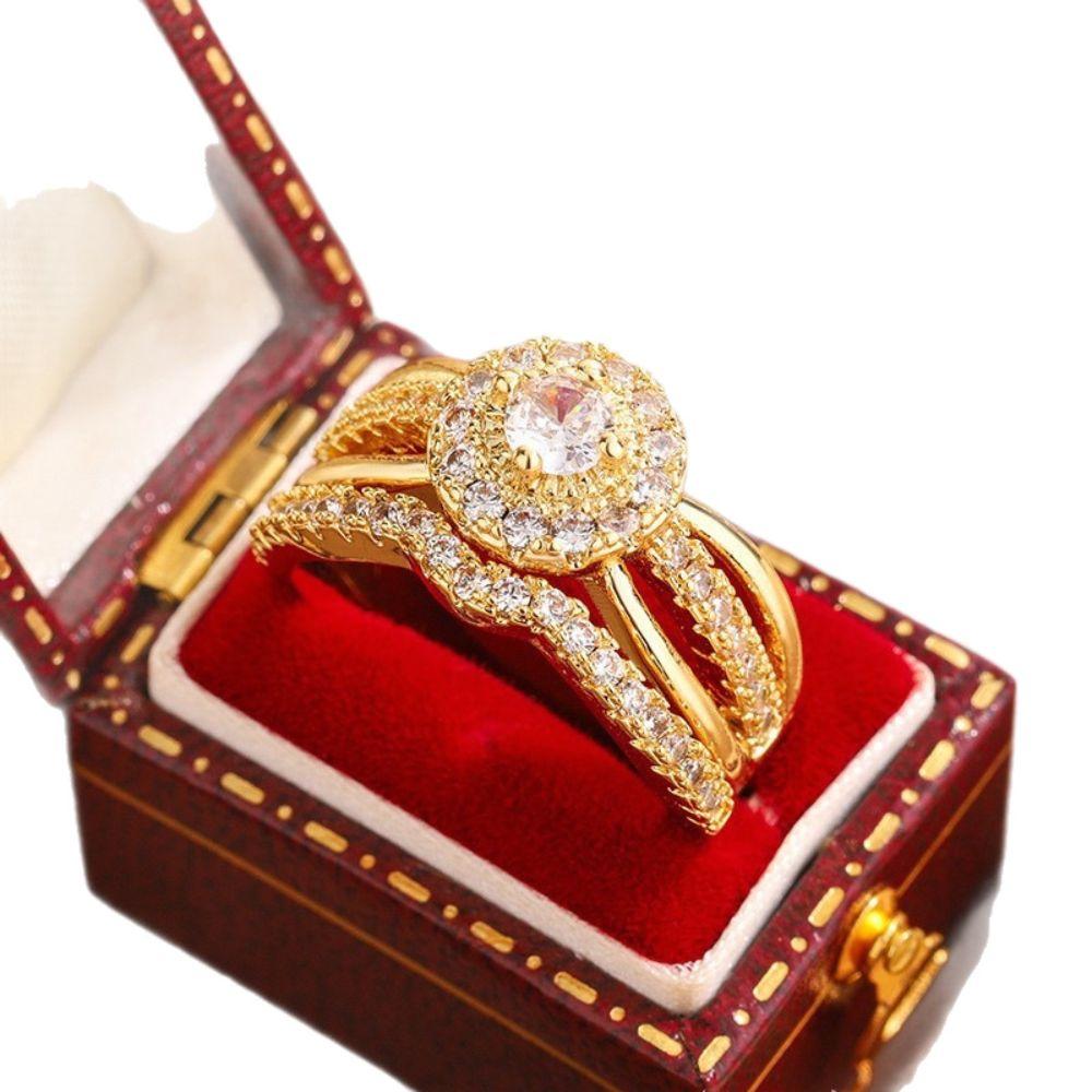 Copper Adjustable Finger Rings Fashion Gemstone Ring Court Style Women Open Ring Advanced Sense