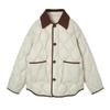 Cord-Patchwork-Daunenjacke Damen 2025 Wintermode Design-Sinn Rautenmuster Warm Klein duftend Weiße Entendaunenjacke