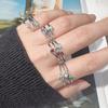 S925 Sterling Silver Natural Color Treasure December Birthstone Ring Premium Sense Index Finger Little Finger Couple Ring
