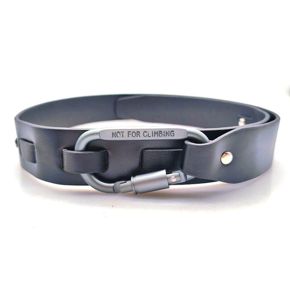 Luxury Design Carabiner Buckle Belt Retro Punk Waistband D Shape Letter Hook Belt  For Women Men