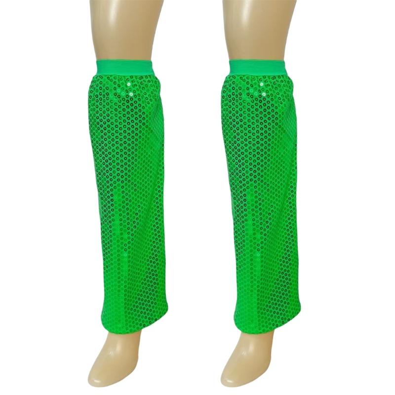 Women Sparkling Sequins Elastic Cuffs Leg Warmer Harajuku 80s Dance Parties Disco Outfit Socks Leg Sleeve Boot Covers