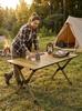 Double-Sided Lightweight Aluminum Folding Camping Table for Outdoor, Barbecue, and Leisure Use