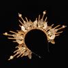 Women Crown Halo Headpiece Wedding Headwear Cosplay Girls Sun Goddess Pearl Halloween Carnival Party Headdress Costume Props