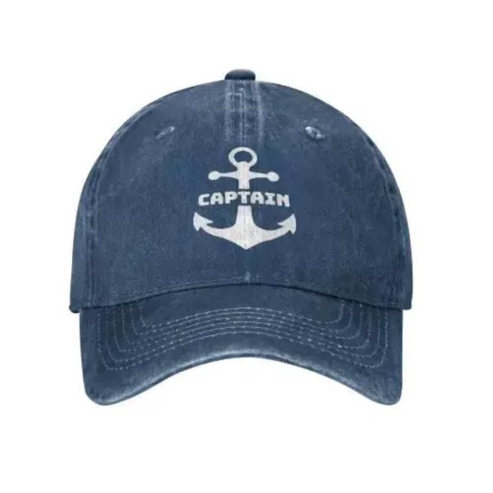 Captain Anchor Baseball Cap for Men Adjustable Adult Sandwich Dad Hat Unisex Caps for Women Kpop Denim Polyester Unisex