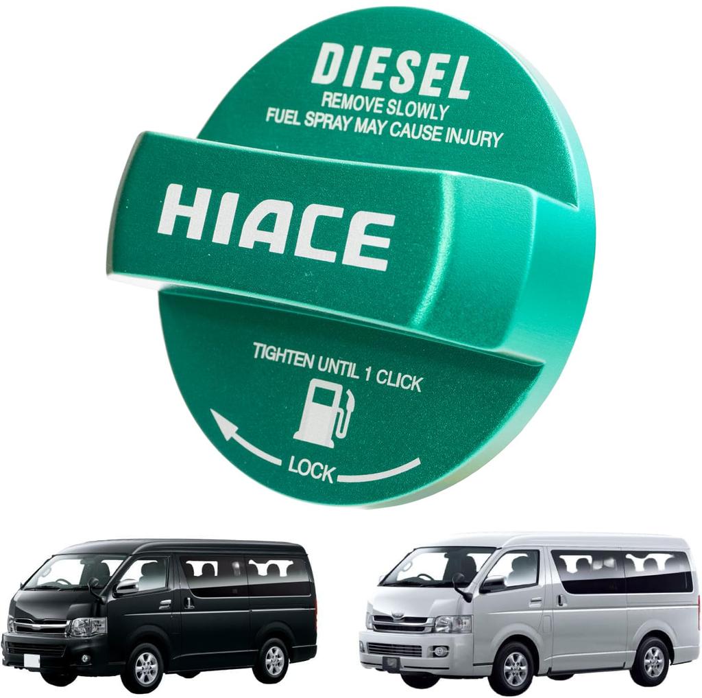 FCC Custom Fuel Cap Cover for Toyota Aluminum with Anodized for Diesel and Light Hiace, Finish, Green, Oil, BC-FCUVT-GR [Used]