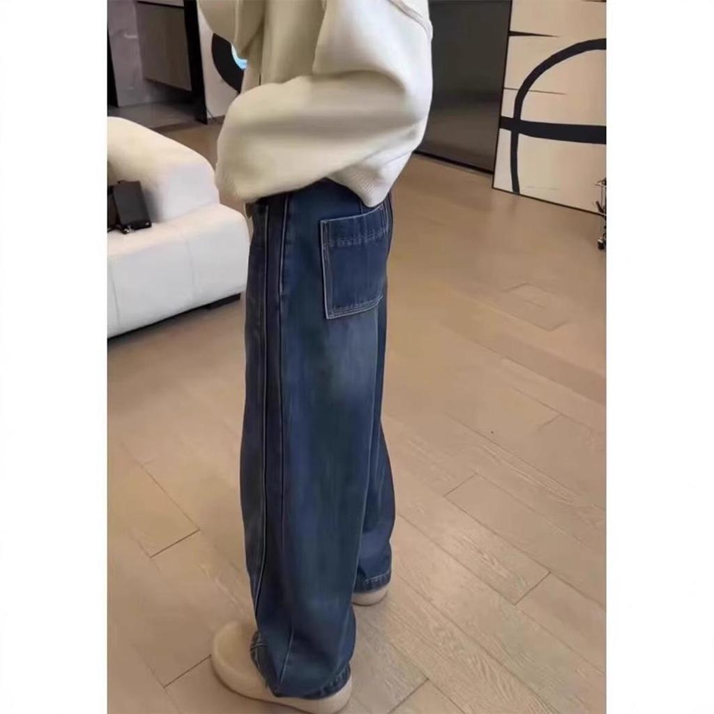 Women's Plus-size Slimming Jeans: Hip-covering, Fleece-lined, Wide-leg, Narrow-leg and Banana Pants for Autumn and Winter.