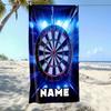 Custom Darts Beach Towel Personalized Name Dartboard Game Microfiber Bath Towels Soft Quick Dry Pool Lounger All Season Use
