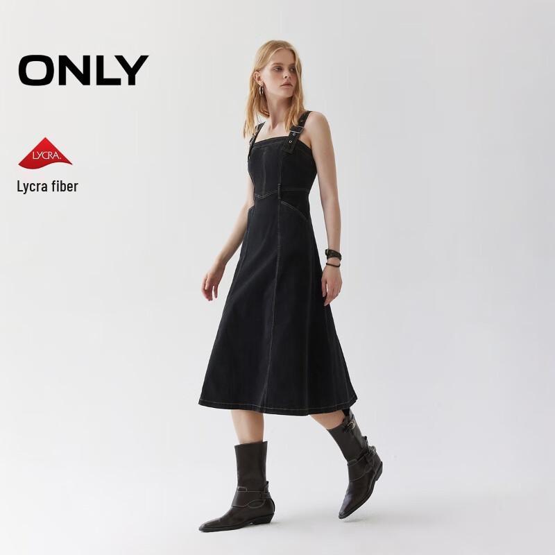 ONLY Women s 2025 Fall Adjustable Strap Denim Midi Dress S