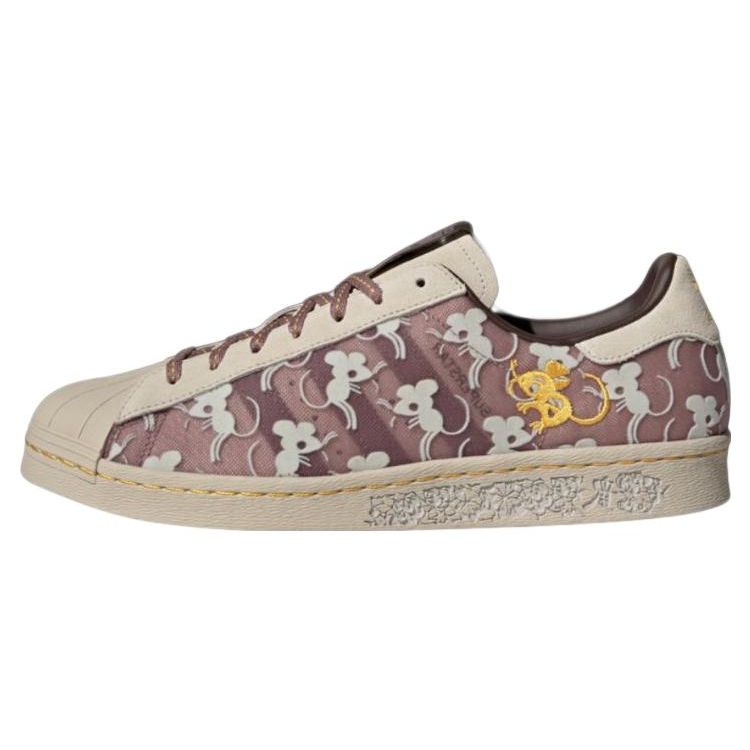 Adidas Originals Han Meilin X  Superstar 80S Zi Shu Low-Top Sneakers Unisex Sneakers Gray Brown ID4376