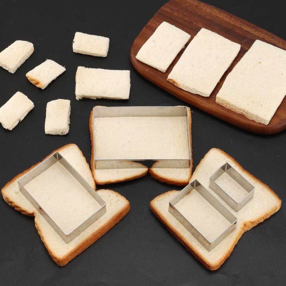 5Pcs/Set Stainless Steel Cookie Cutter Rectangle Dough Mold Bake Tools Biscuit Mold  Pastry