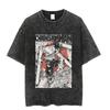 Vintage Washed Tshirts Chainsaw Man Anime T Shirt for Men Women Harajuku Oversize Tee Cotton Streetwear Unisex Tops
