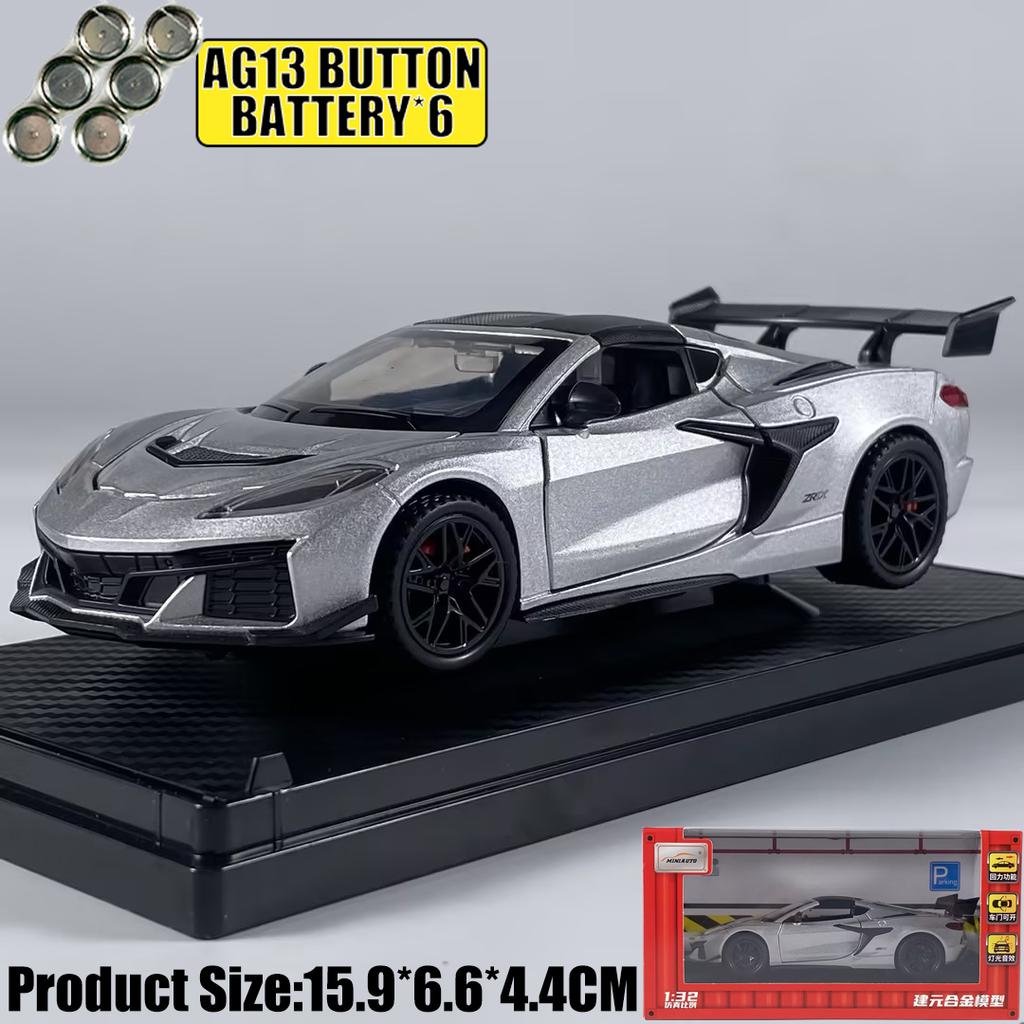 1:32 Chevrolet Corvette C8 Zr1X Track Enhanced Version Supercar Alloy Metal Diecast Model Car Simulation Miniature Holiday Gifts
