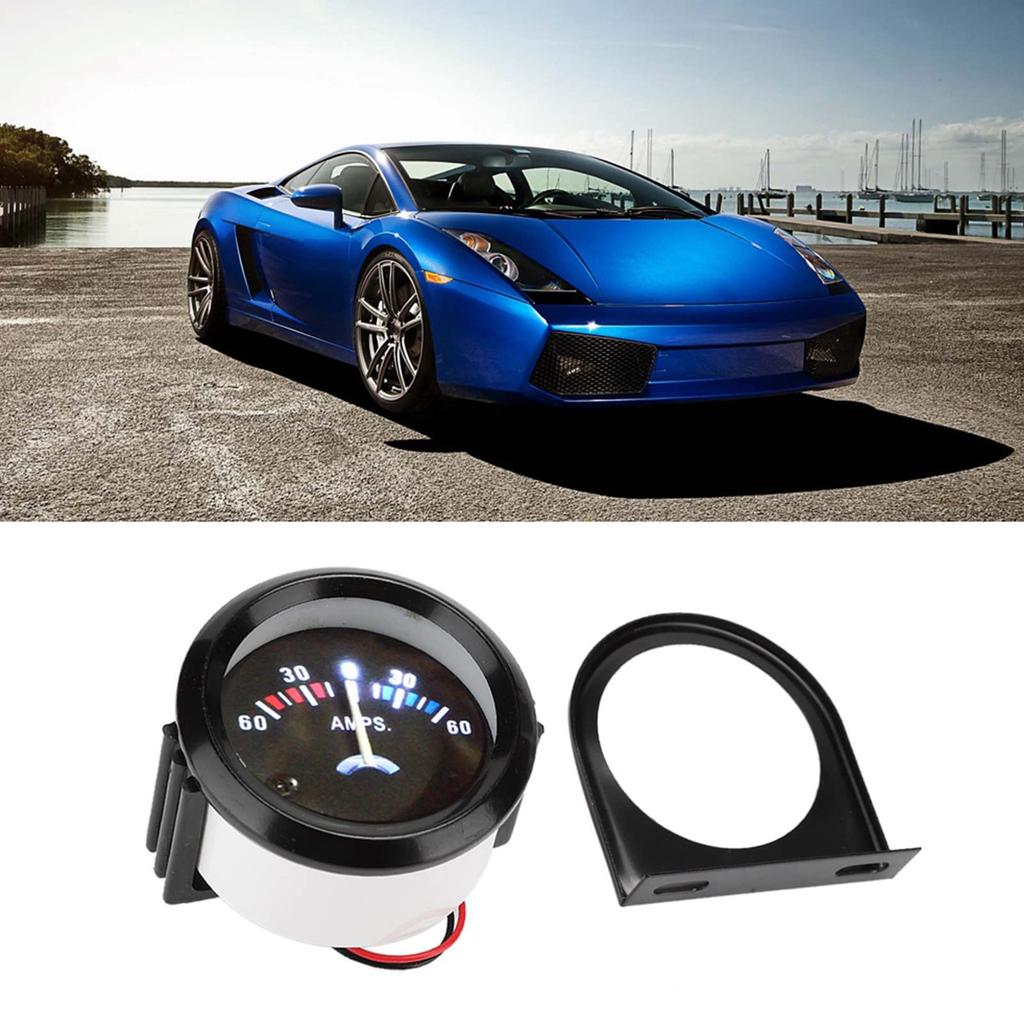 Millimeter Ammeter, Diameter 2.0 Inches (52 Mm), 12 Volts, Built-in Backlight, Versatile, ABS Material,