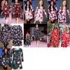 Elegant Girls Children Xmas Mother And Daughter Santa Bow Print Dress For Festive Celebrations