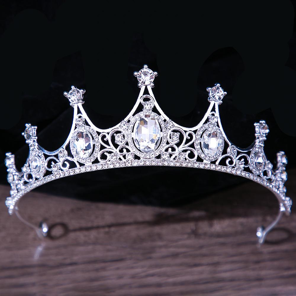 DIEZI Luxury Elegant AB Crystal Crown Hair Accessories Tiara For Women Party Red Purple Rhinestone Bridal Crown New Hair Zircon
