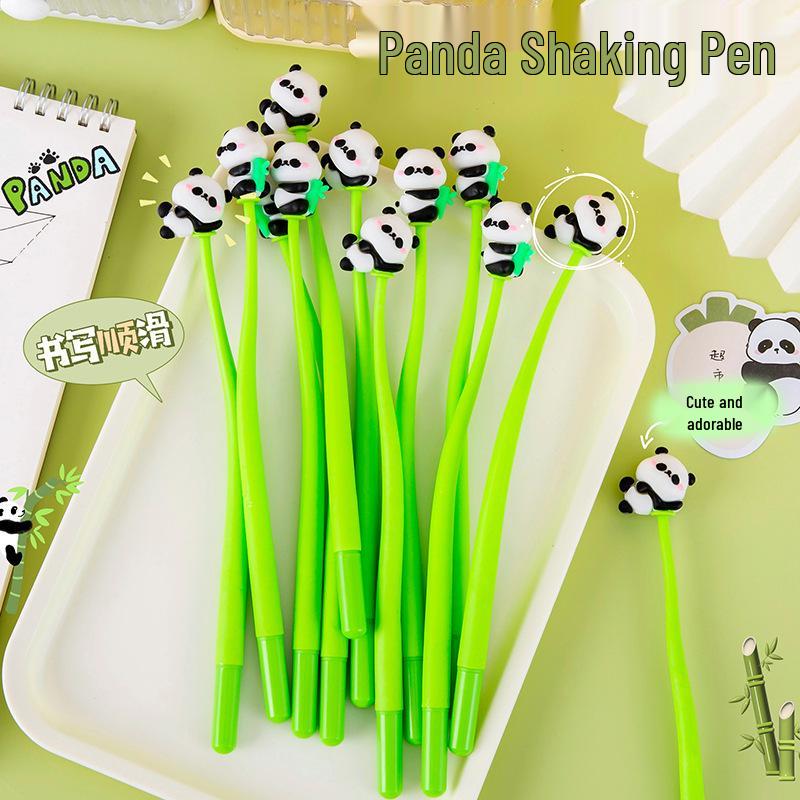 Cartoon Panda Gel Pen - Soft Decompression Rocking Pen for Students, Ideal Stationery Gift