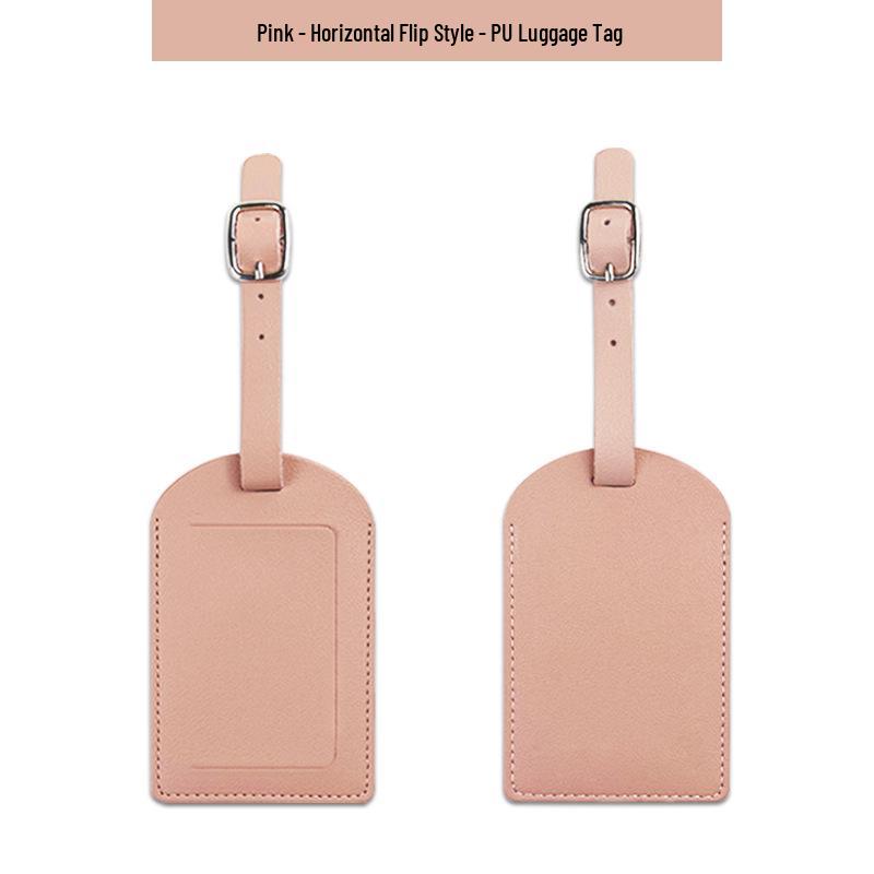 Customizable Soft PU Leather Luggage Tag with Logo and Travel Info Slot