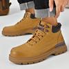 Outdoor High-Top Leather Men'S Martin Boots Lace-Up Thick-Soled Tooling Men'S Shoes Counter Picks Up Leaks