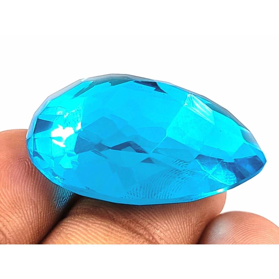 Extremely Rare 52 Ct Pear Cut Blue Sapphire Loose Gemstone Free Gift