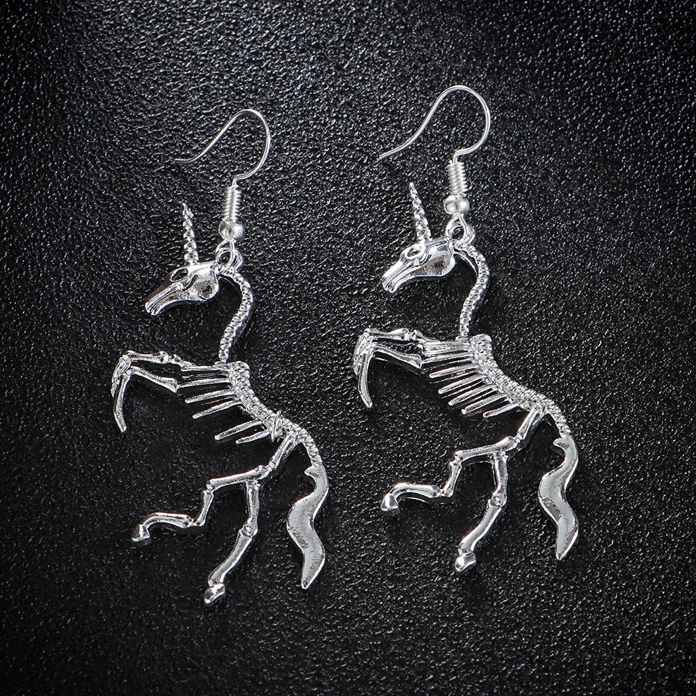 Hot Lady Women Gift Wedding Party Novel Skeleton Drop Earrings Horse Pendant Dangle Earrings
