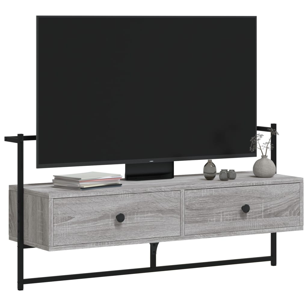 TV Wall Cabinet Gray Sonoma 100.5 x 30 x 51 cm Particleboard