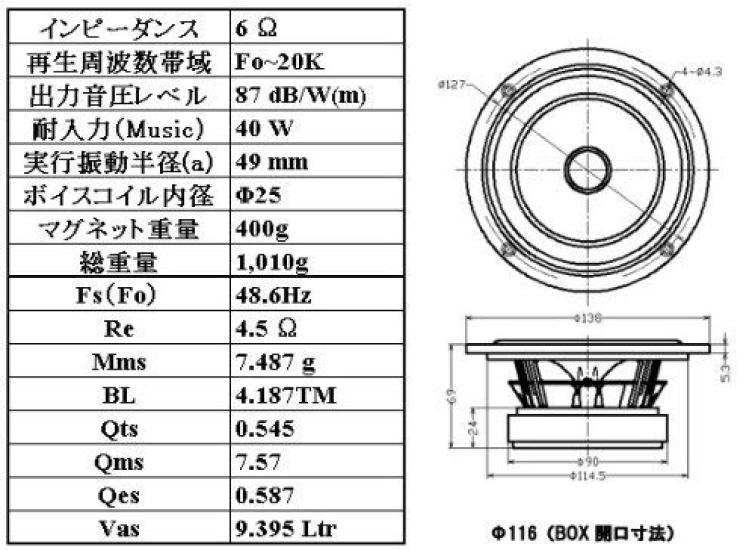 Haut-parleur à cône en bois PARC Audio 13 cm DCU-F131W
