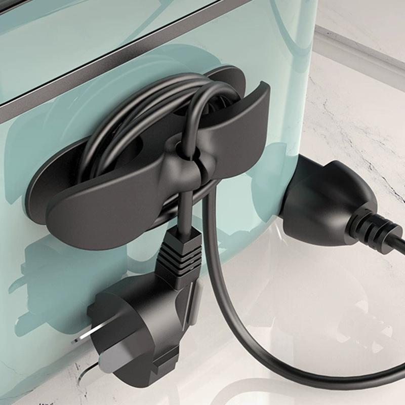 

Silicon Cord Winder Cable Management Clip Organizer Tools for Air Fryer Coffee Machine Wire Fixer Kitchen Appliance Cable Holder чорний