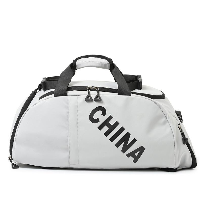 

Fitness bag Sports training bag New sports large-capacity leisure travel hand luggage bag світло-сірого кольору