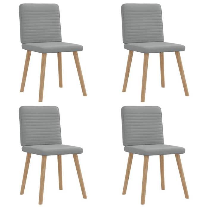 VidaXL Dining Chairs Set of 4 Light Grey Fabric 3315244