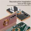 Custodia Magnetica ad Adsorbimento per Auto Placcatura 6D Silicone TPU con Anello Per Xiaomi Poco F5 X5 Pro Cover Protettiva a Conchiglia con Supporto Posteriore