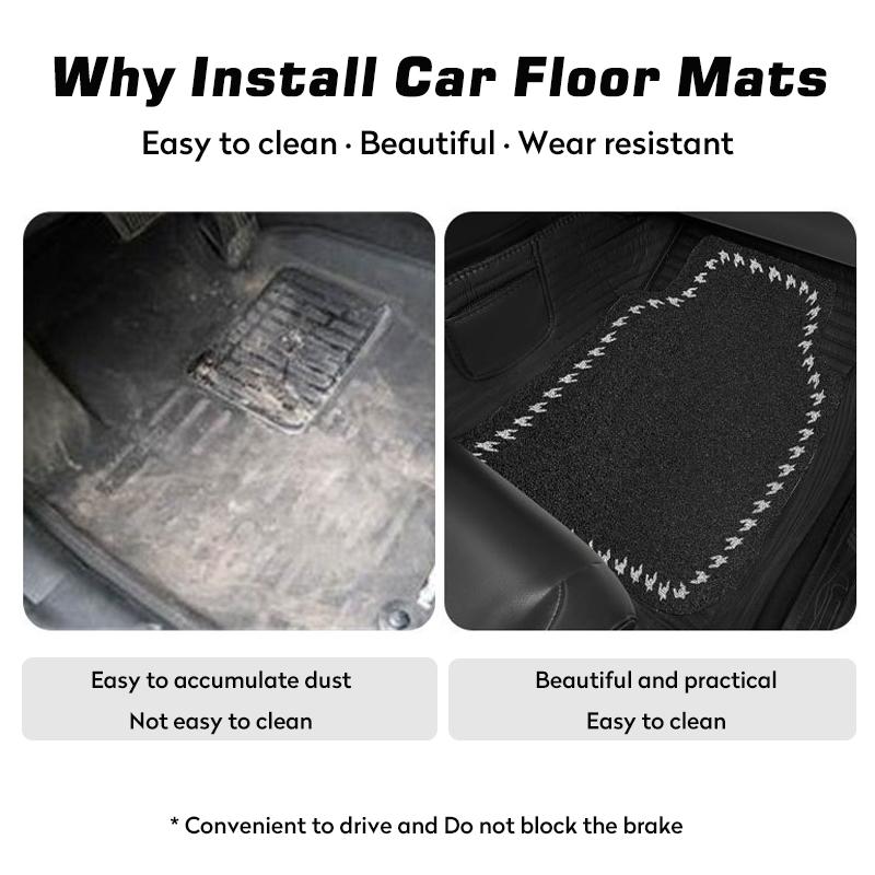 Wire Car Floor Mats Premium Quality Carpet Floor Mats for Cars Non Slip Universal Fit Automotive Floor Mats for Sedan SUV Truck