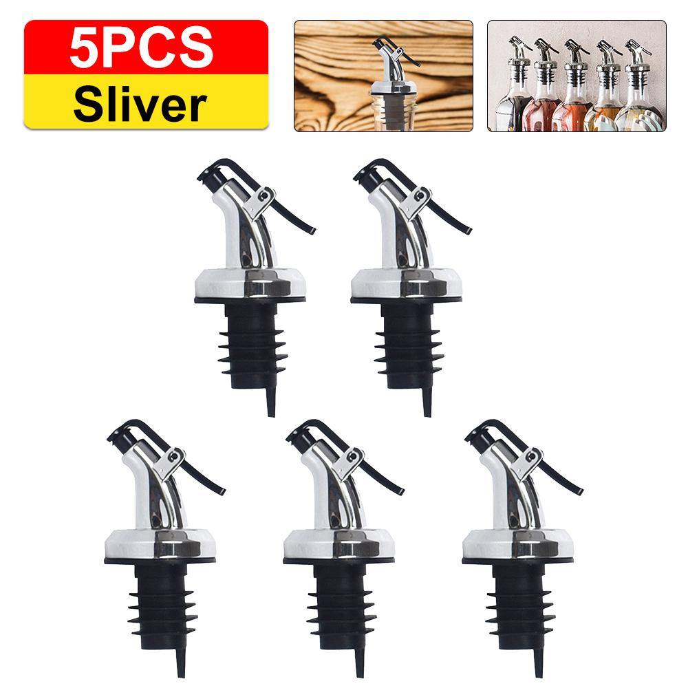 1-5PCS Kitchen Oiler Olive Oil Dispenser Pourer Whisky Liquor Oil Wine Bottle Pourer Cap Spout Stopper Mouth Dispenser Gadgets